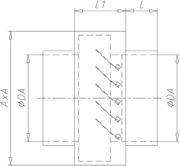 Technical drawings of a check valve horizontal